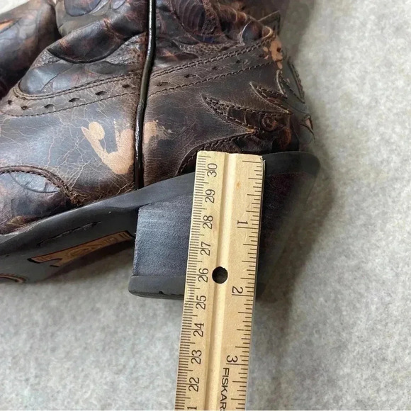 Ariat Dahlia Distressed Snip Toe Brown Leather Cowgirl Western Boots Size 7.5B - Picture 13 of 17
